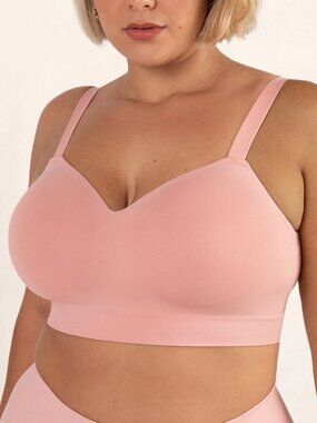 NEW Truekind Supportive Comfort Wireless Shaping Bra Rose Tan Size XL